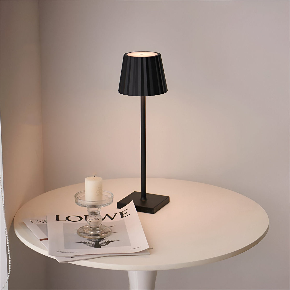 Trådløs Bordlampe Med Touch Dæmpning Og Varm Led Glød