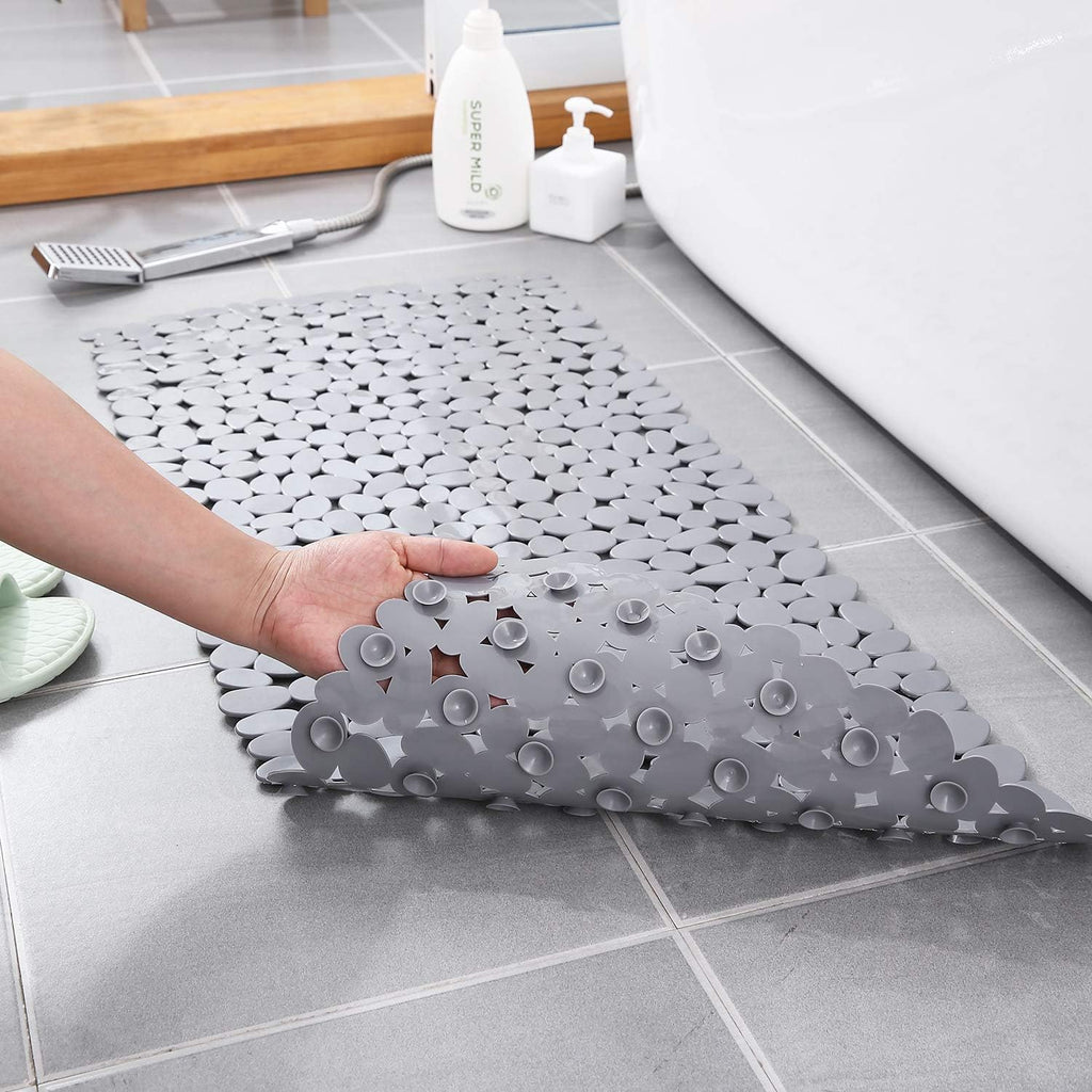 Antislip Bademåtte Med Kiselstensstruktur Og Blid Fodmassage Til Sikker Daglig Brusekomfort