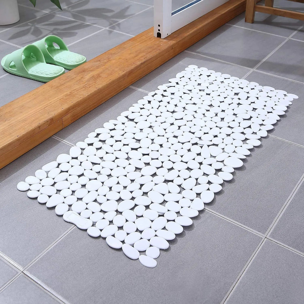 Antislip Bademåtte Med Kiselstensstruktur Og Blid Fodmassage Til Sikker Daglig Brusekomfort