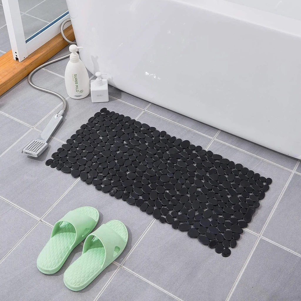 Antislip Bademåtte Med Kiselstensstruktur Og Blid Fodmassage Til Sikker Daglig Brusekomfort