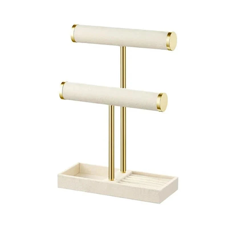 Smykkestativ med To Niveauer og Elegant Daglig Organisering
