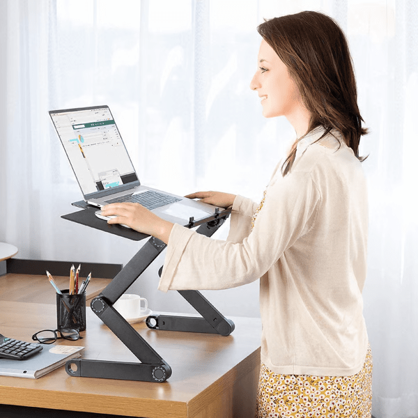 Ergonomisk Laptopstander med 360° Justering for Komfortabel og Fleksibel Arbejdsstilling