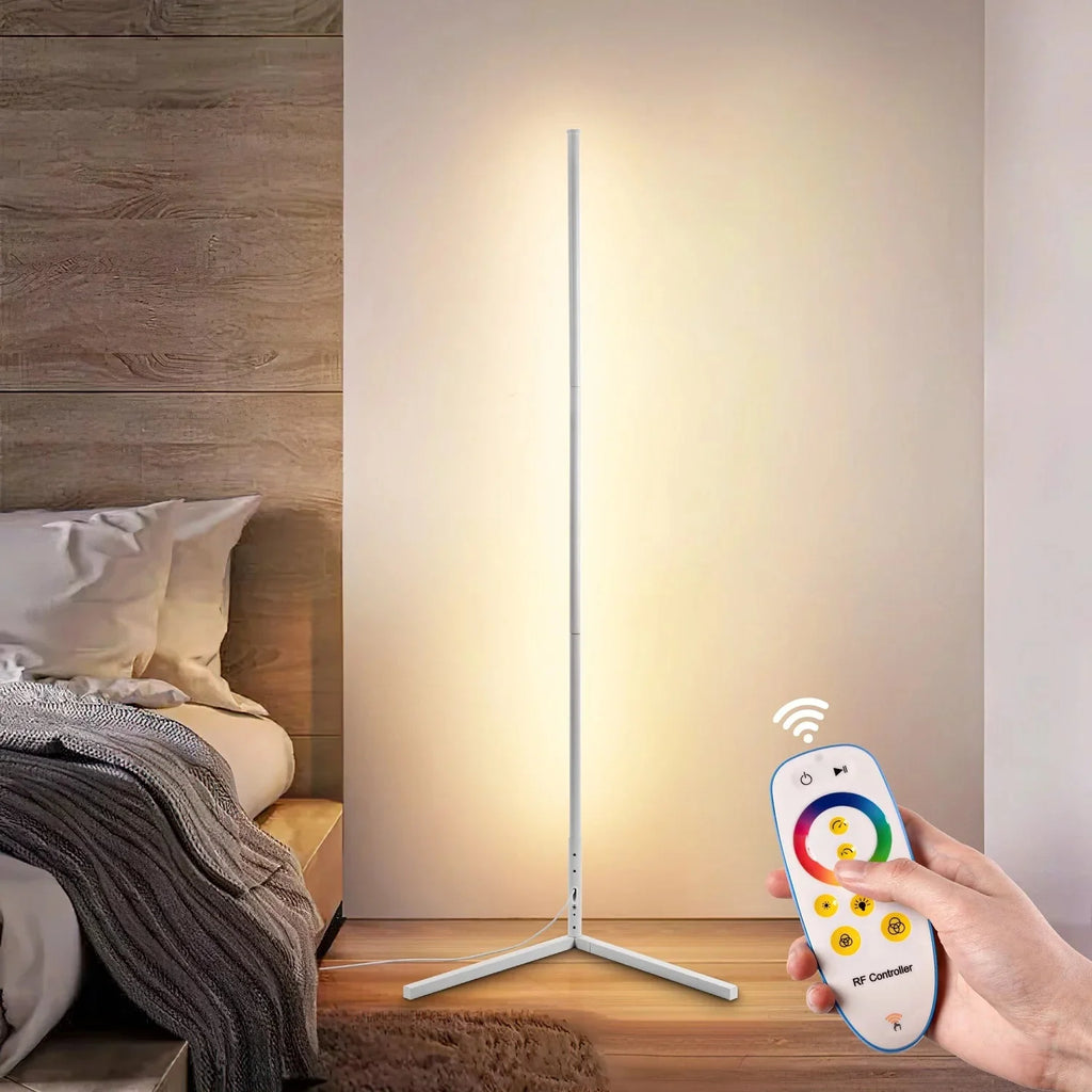 Slank LED‑Stålampe med Blød Lysglød og Fjernbetjent Dæmpning