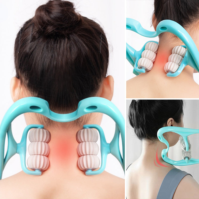 Nakke- og skuldermassager med seks massagehoveder