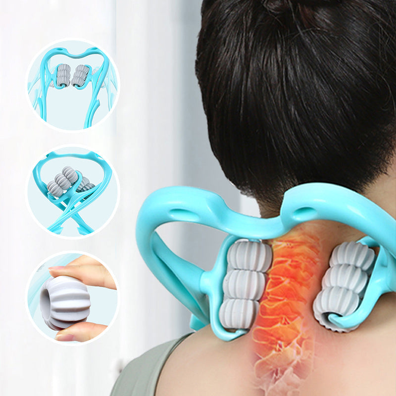 Nakke- og skuldermassager med seks massagehoveder