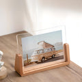 Fotostativ Klar Akryl Træbase Borddisplay