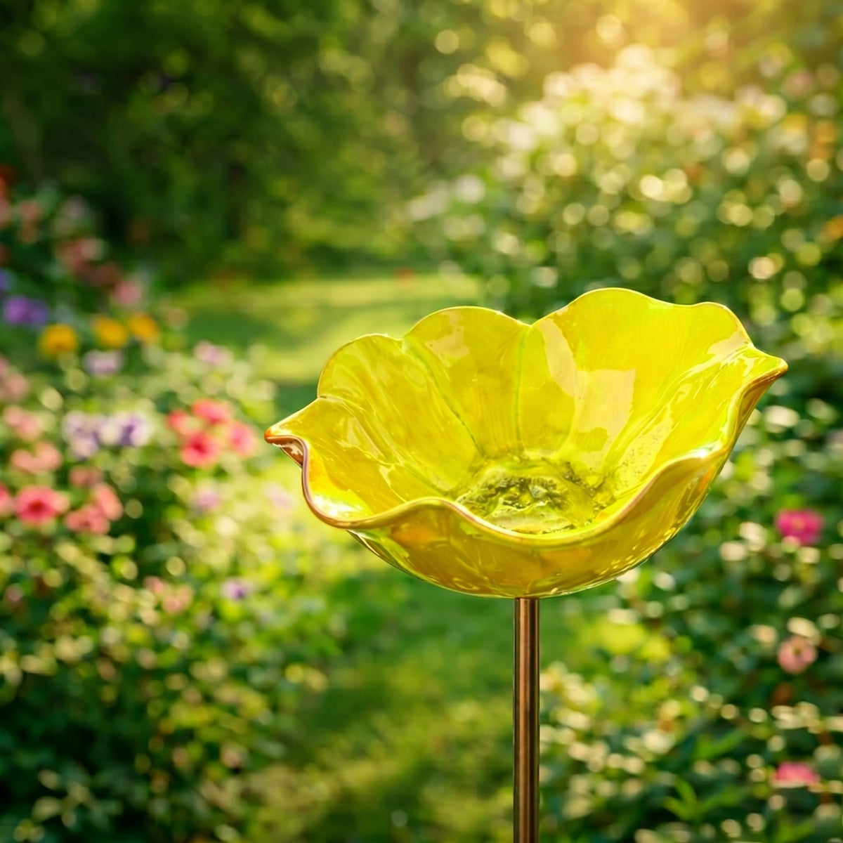 Blomsterfuglebad Med Håndformet Design, Udendørs Hygge Og Daglig Naturglæde