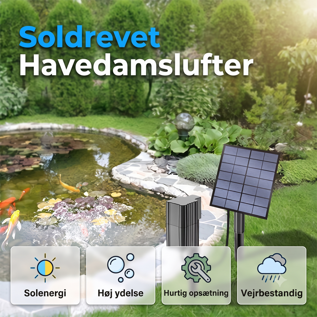 Solcelle Luftpumpe til Bassin med Stabil Luftstrøm