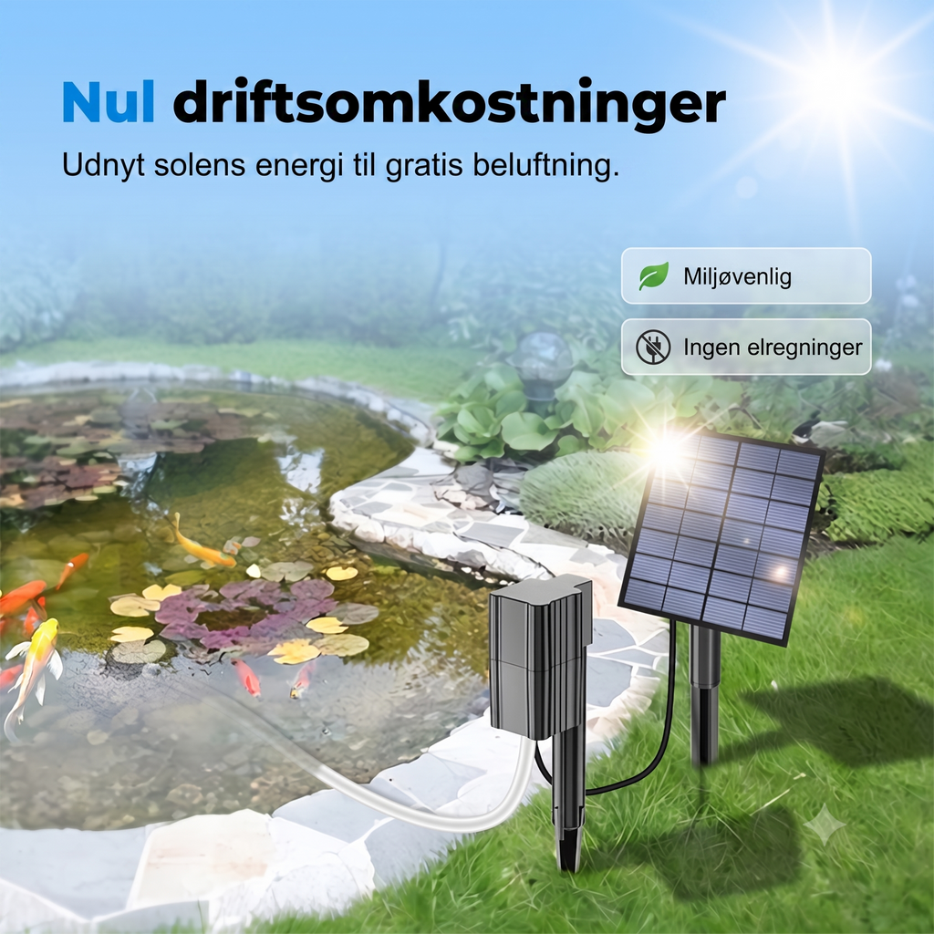 Solcelle Luftpumpe til Bassin med Stabil Luftstrøm