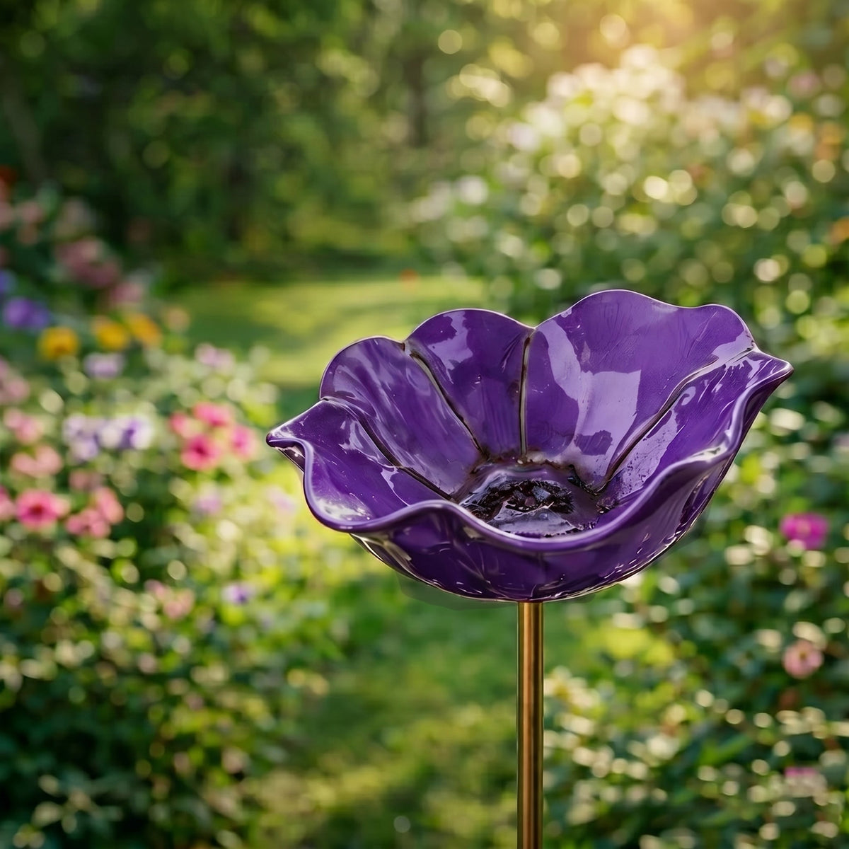 Blomsterfuglebad Med Håndformet Design, Udendørs Hygge Og Daglig Naturglæde