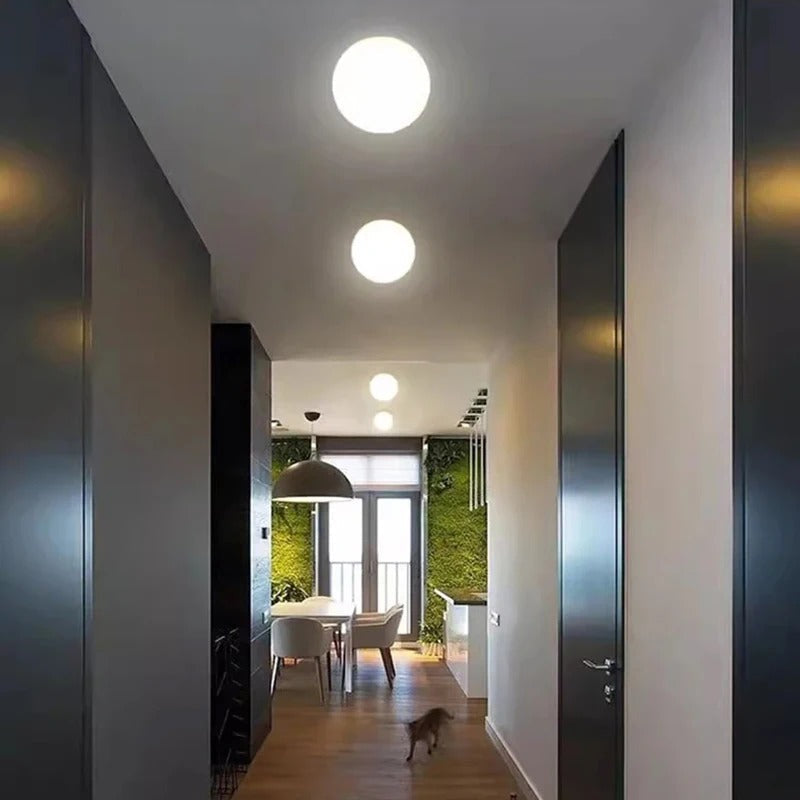 Globa Loftslampe Med Rund Glasskærm Og Blød Moderne Indendørs Belysning