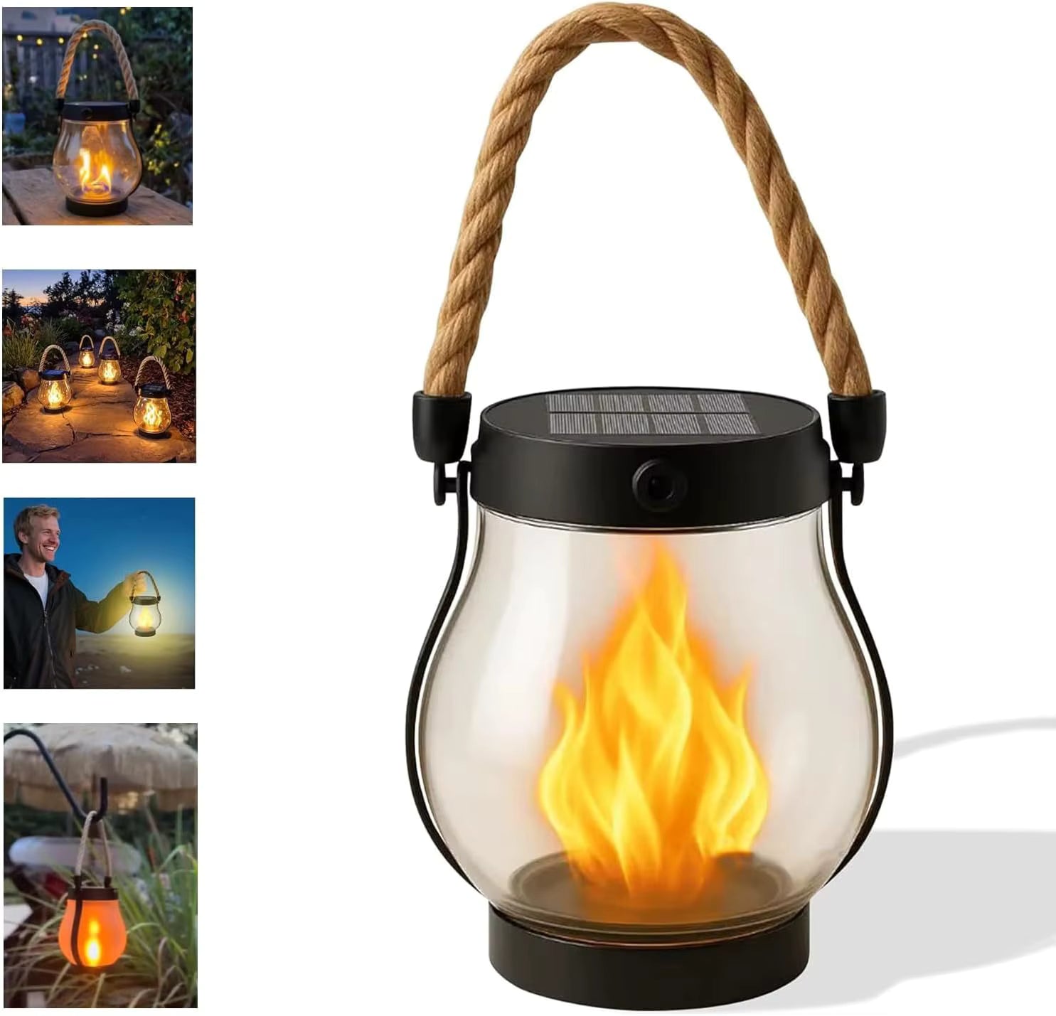Udendørslampe med Flammeeffekt og Automatisk Drift