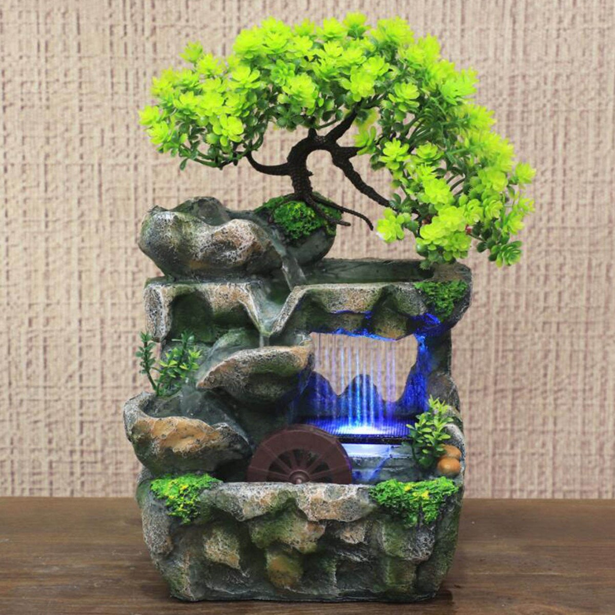 Dekorativ Bonsai-Bordfontæne med LED-Belysning