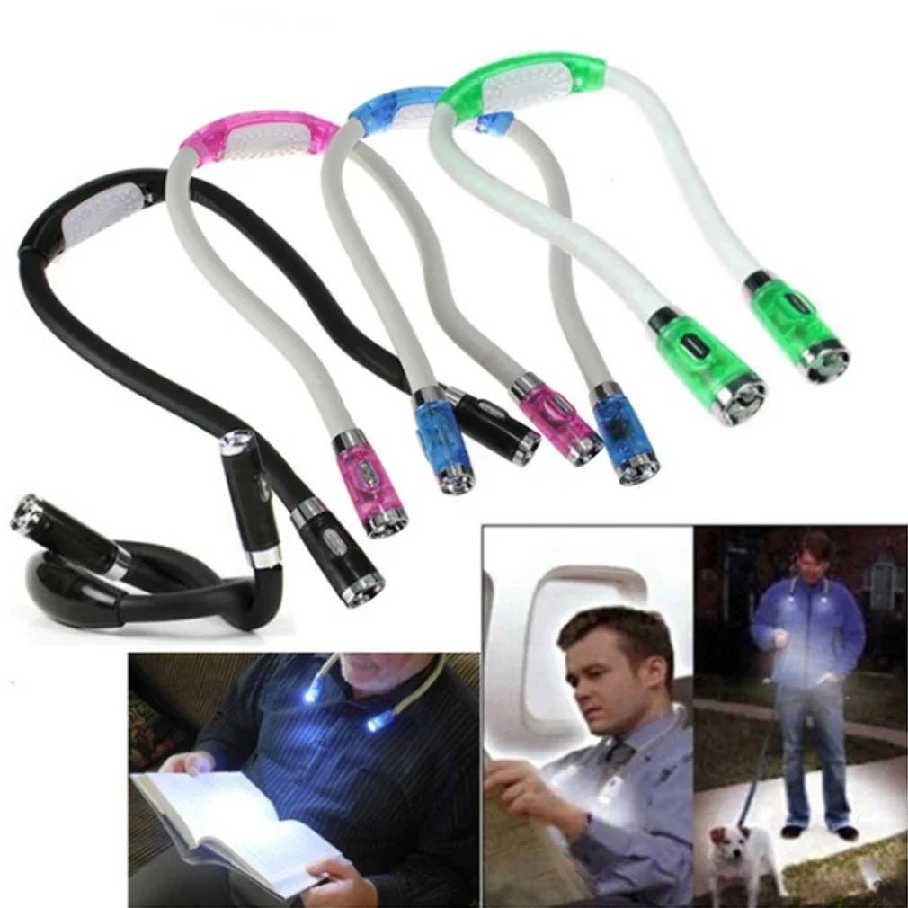 Halslampe med Fleksible LED‑Arme og Handsfree Arbejdslys