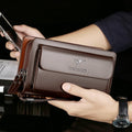 Mand Clutch Tas Med Klassisk Form Og Daglig Organiseret Opbevaring