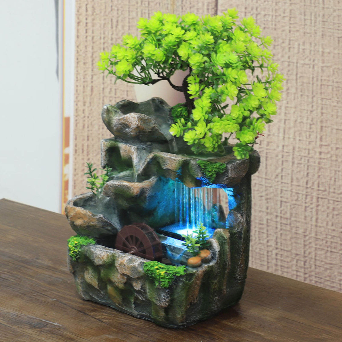 Dekorativ Bonsai-Bordfontæne med LED-Belysning