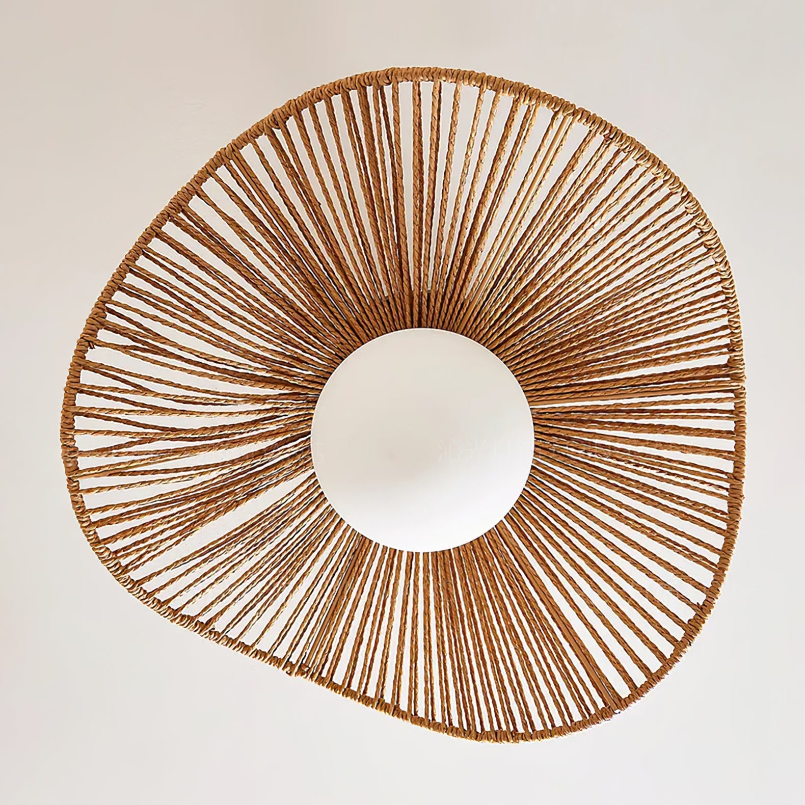 Loftlampe med Hampereb, Glas og Metal for Naturlig og Moderne Indendørs Belysning