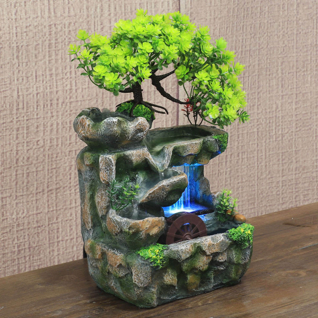Dekorativ Bonsai-Bordfontæne med LED-Belysning