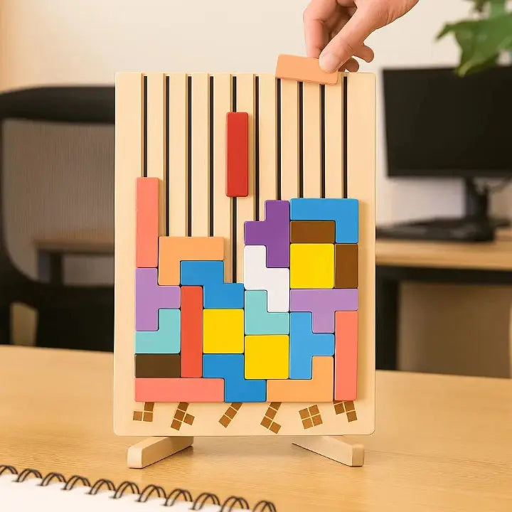 Træ Tetris Puslespil Til Rolige Og Kreative Pauser