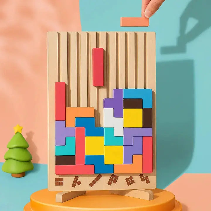 Træ Tetris Puslespil Til Rolige Og Kreative Pauser