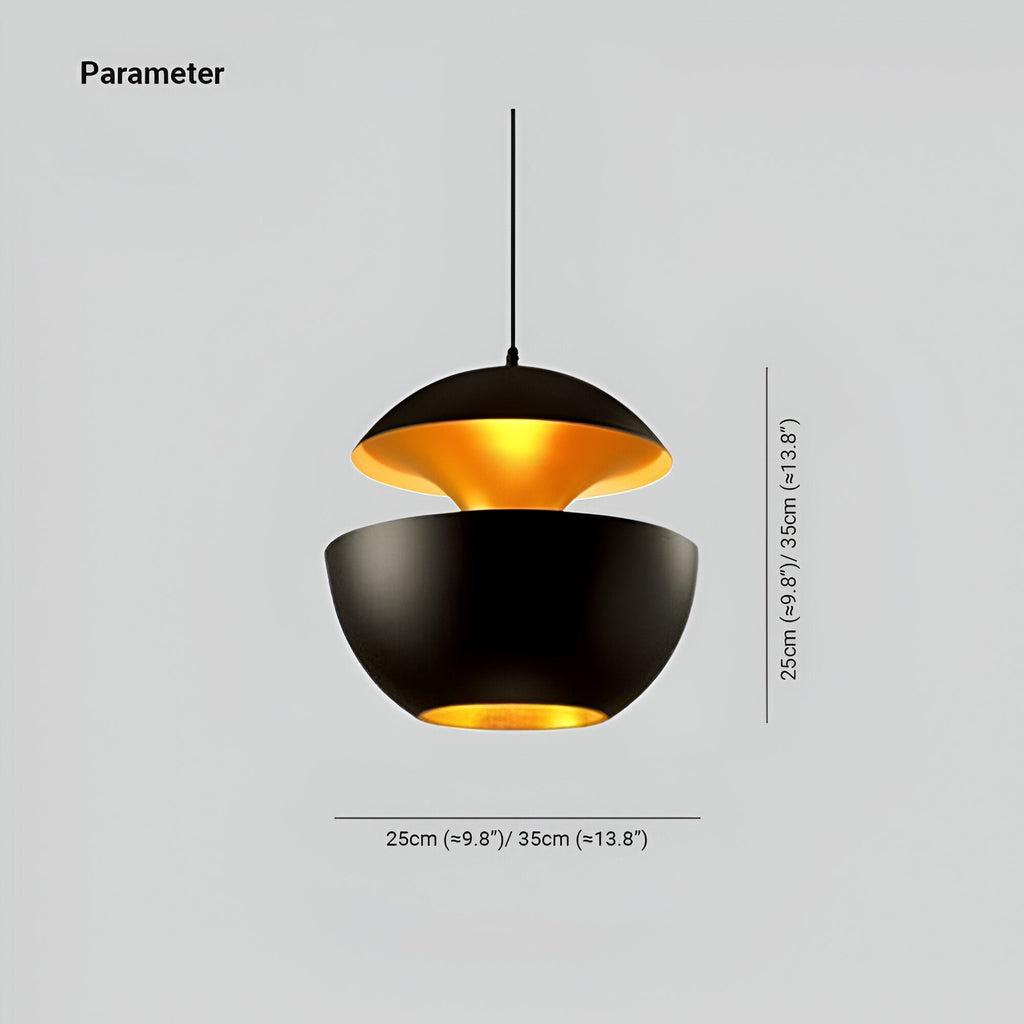 Pendellampe I Æbledesign Med Moderne Form Og Stemningsfuld Belysning