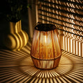 Solar Lanterne Med Flettet Rattandesign Til Have, Terrasse Og Altan