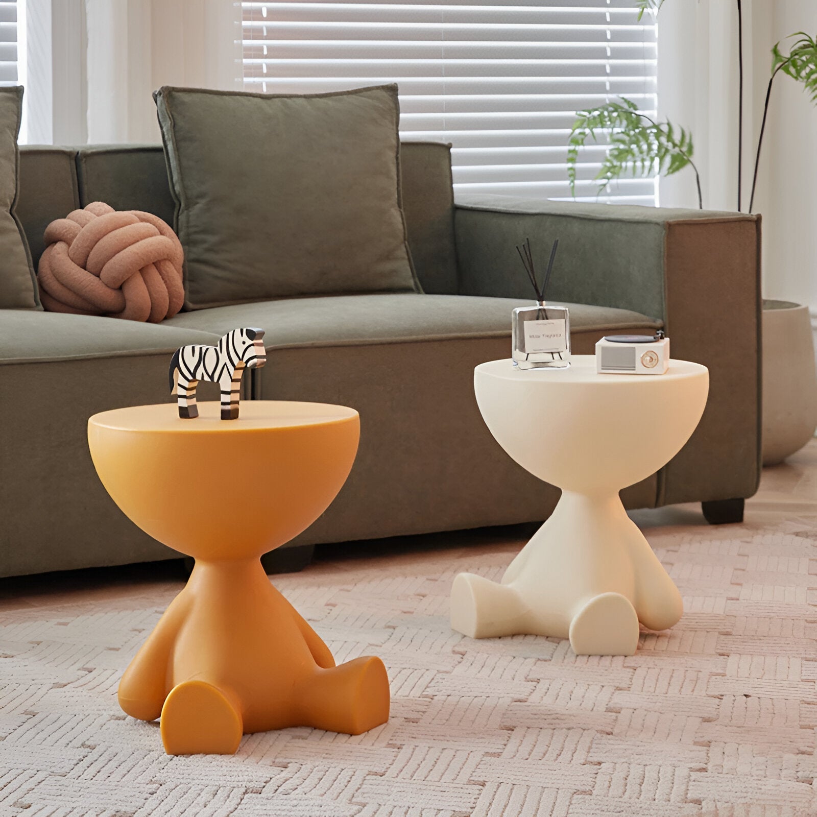 Rundt Sofabord med Elegant Kompakt Udtryk