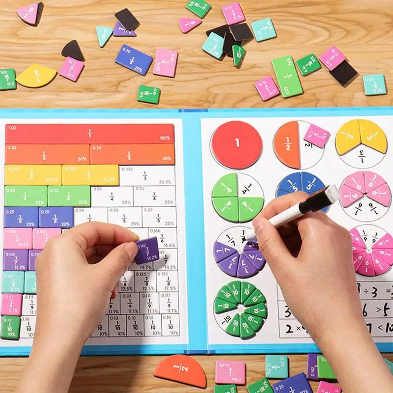 Magnetisk Matematikspil Med Brøker, Procenter Og Decimaltal
