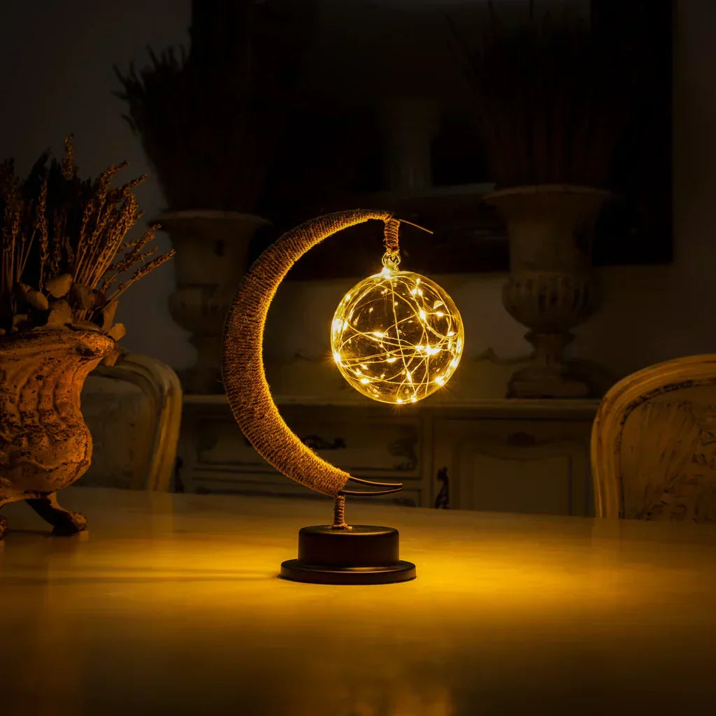 Dekorativ LED Bordlampe Med Halvmåneform Og Blødt Lys
