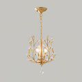 Elegant Loftlampe med Metalstruktur og Krystalakcenter for Tidløs Dekoration