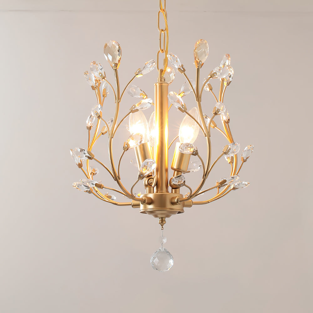 Elegant Loftlampe med Metalstruktur og Krystalakcenter for Tidløs Dekoration
