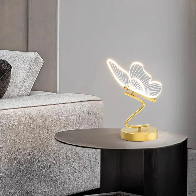 LED Bordlampe Med Moderne Silhuet Og Klar Indendørs Belysning