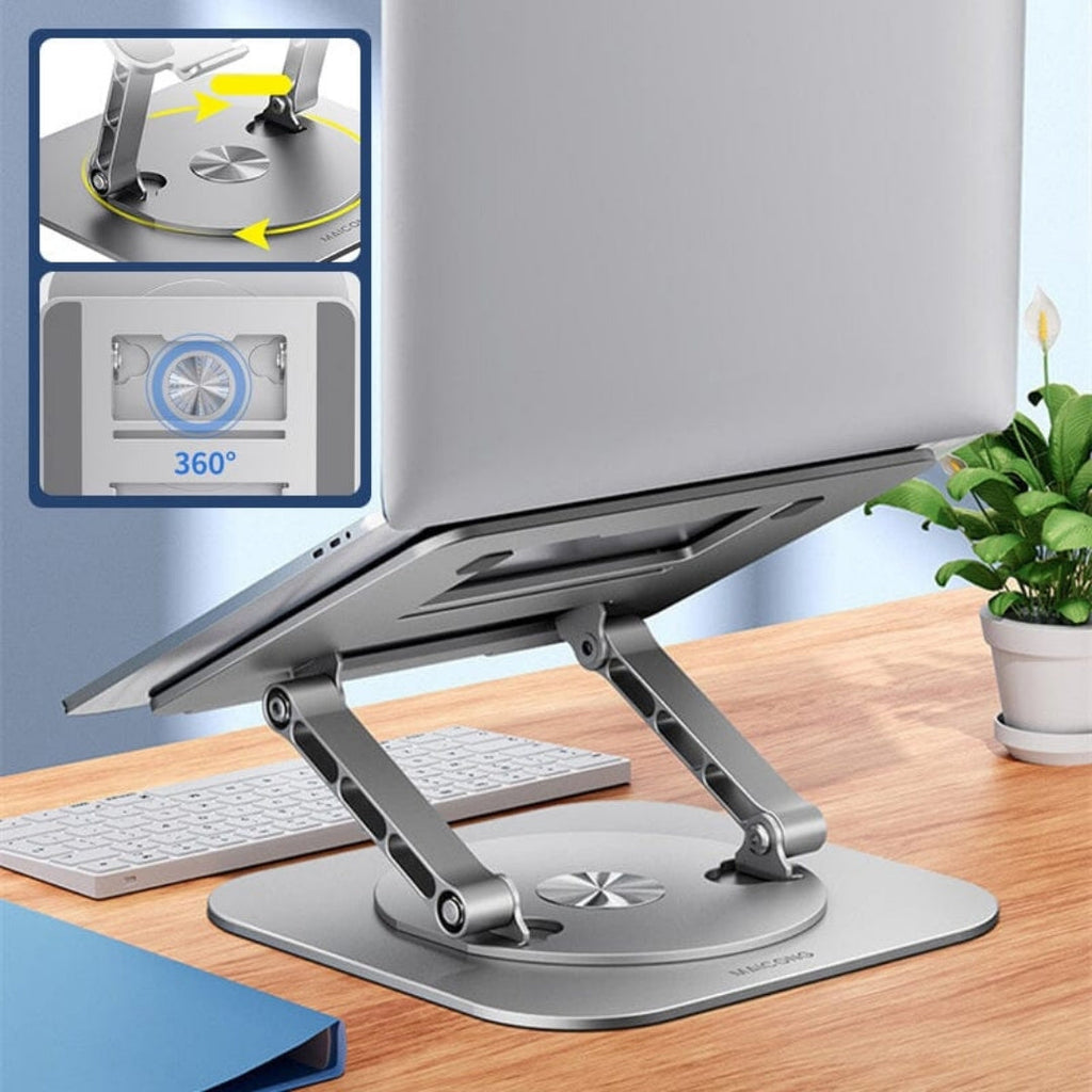 360° Roterbar Laptop- og Tabletstander i Aluminium