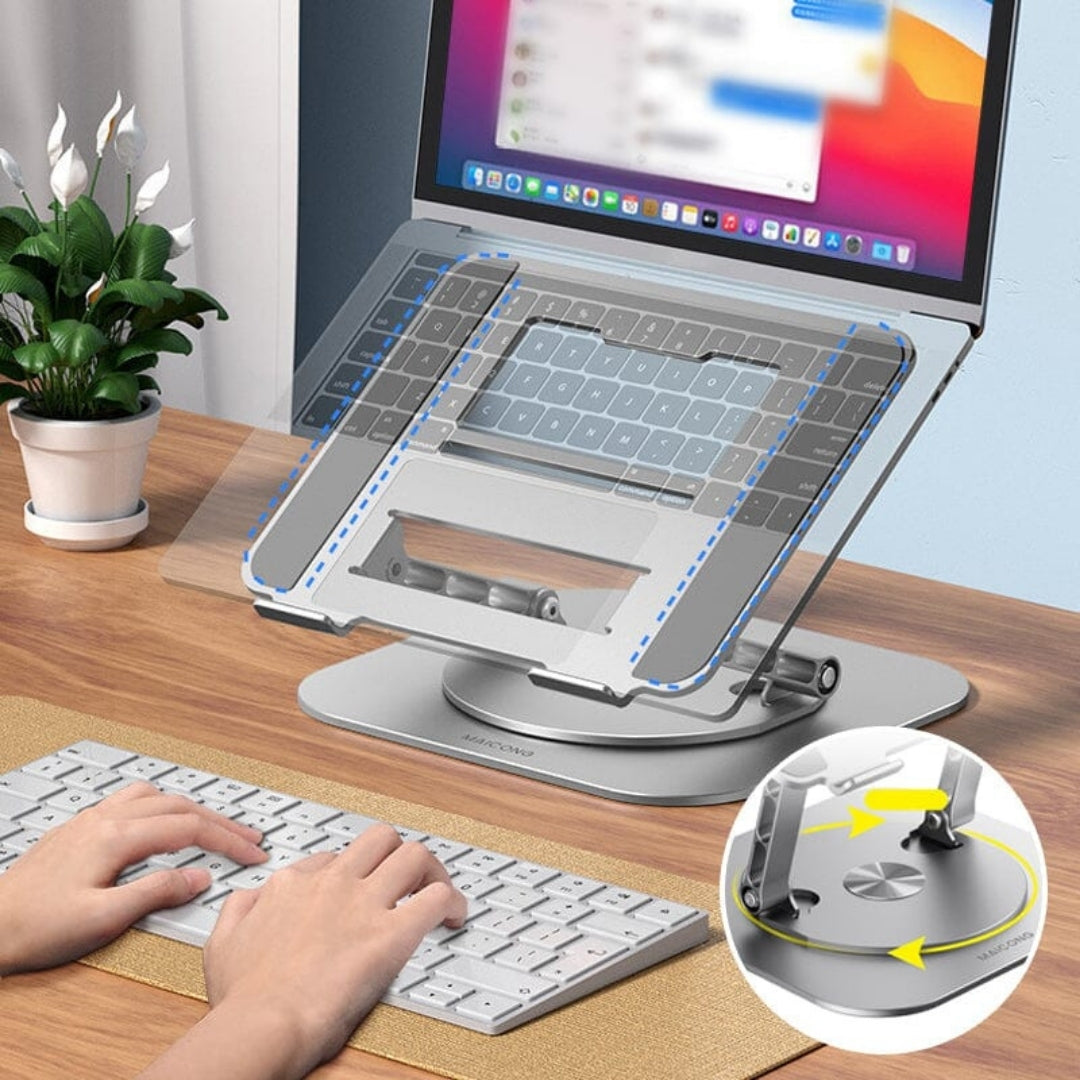 360° Roterbar Laptop- og Tabletstander i Aluminium