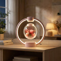 Lys Glas Metal Bord Design Med Levitations Effekt Og LED Belysning