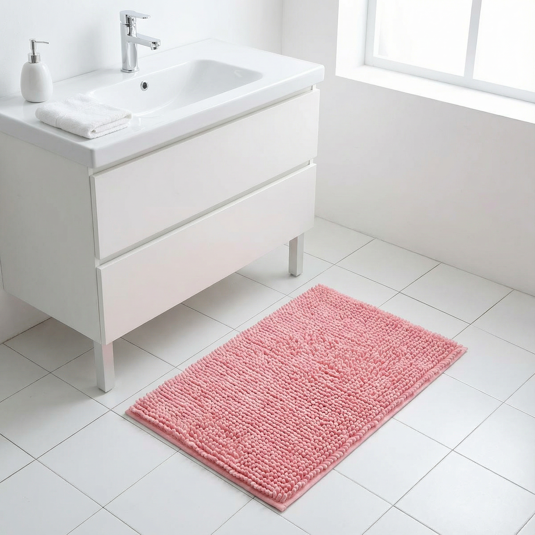 Bademåtte med Chenille Struktur og Blød Komfort