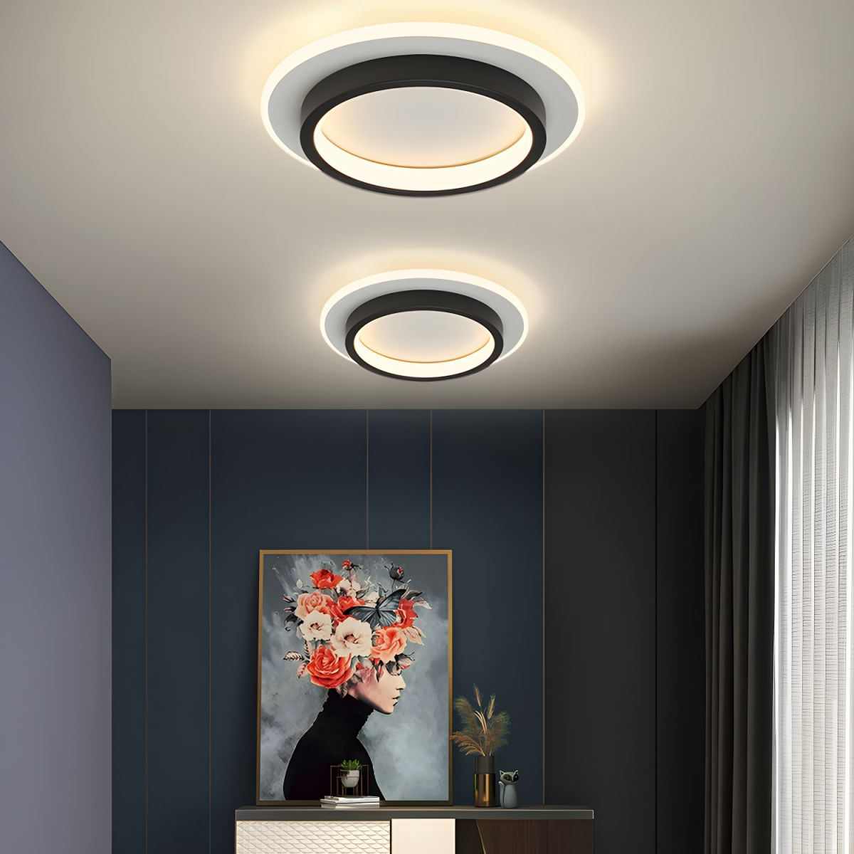 Led Loftlampe Med Slankt Design Og Jævn Indendørs Belysning