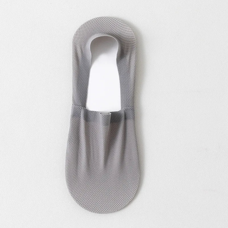 No‑Show Sokker Med Antislip Og Aandbar Mesh