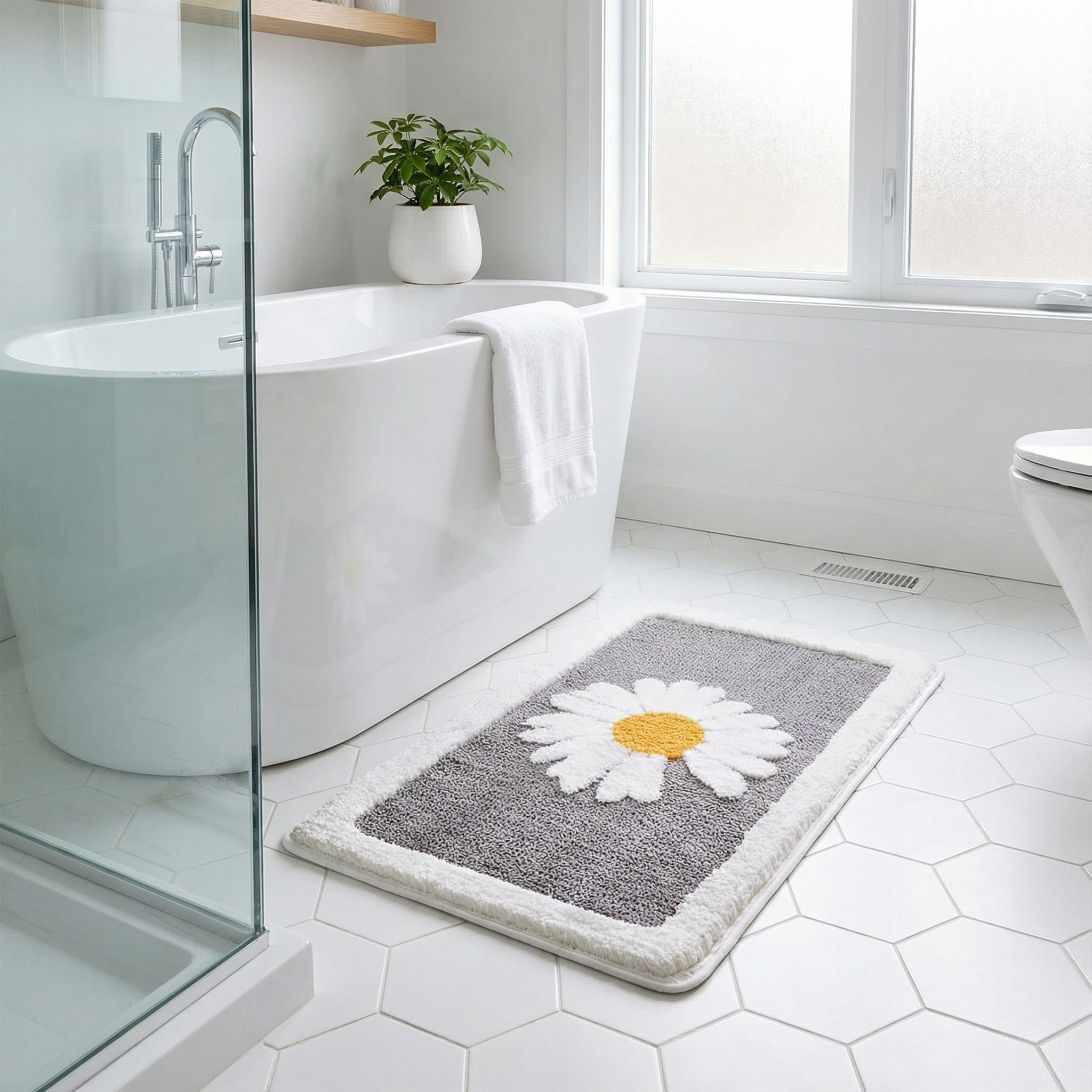 Bademåtte med Blomsterdesign og Nordisk Blødhed