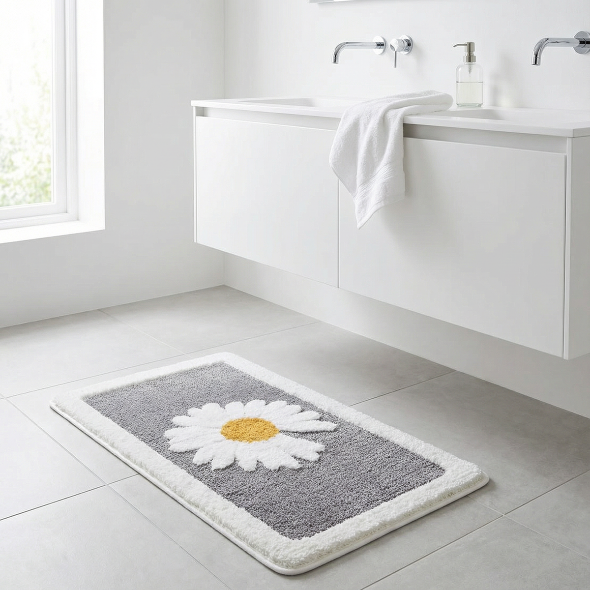 Bademåtte med Blomsterdesign og Nordisk Blødhed
