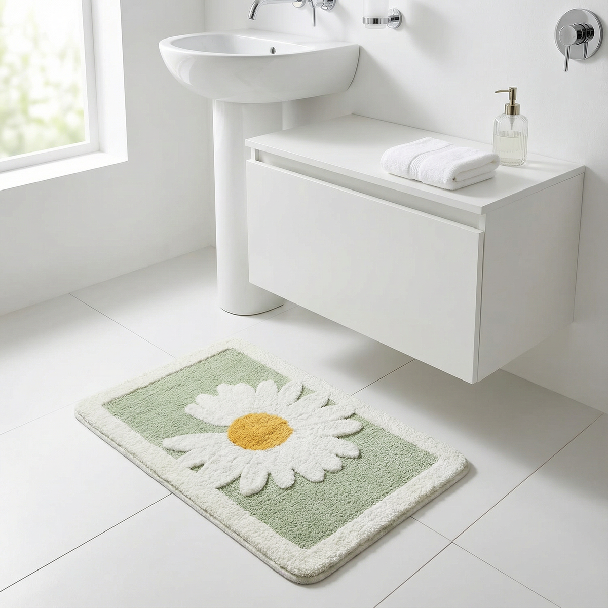 Bademåtte med Blomsterdesign og Nordisk Blødhed