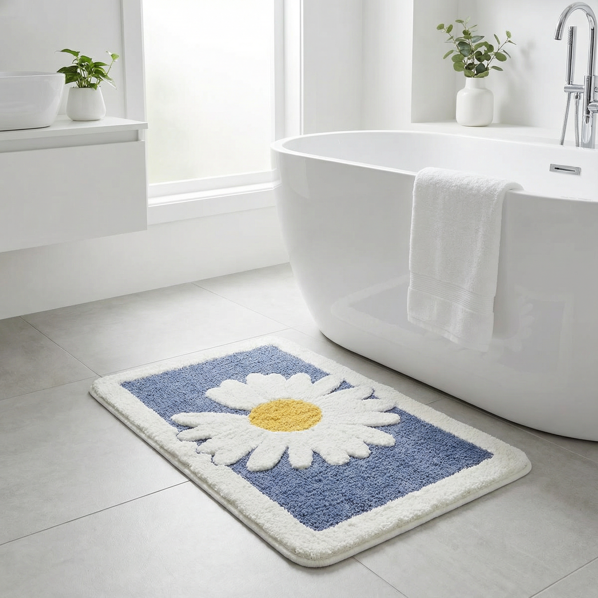 Bademåtte med Blomsterdesign og Nordisk Blødhed
