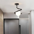 Loftlampe med Spiralform og Mat Glaskuppel