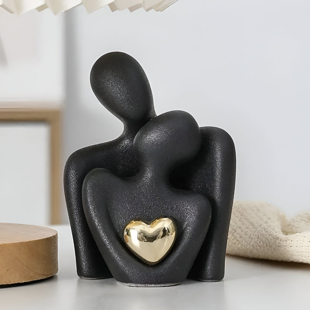 Minimalistisk Keramikskulptur med Symbolsk Silhuet