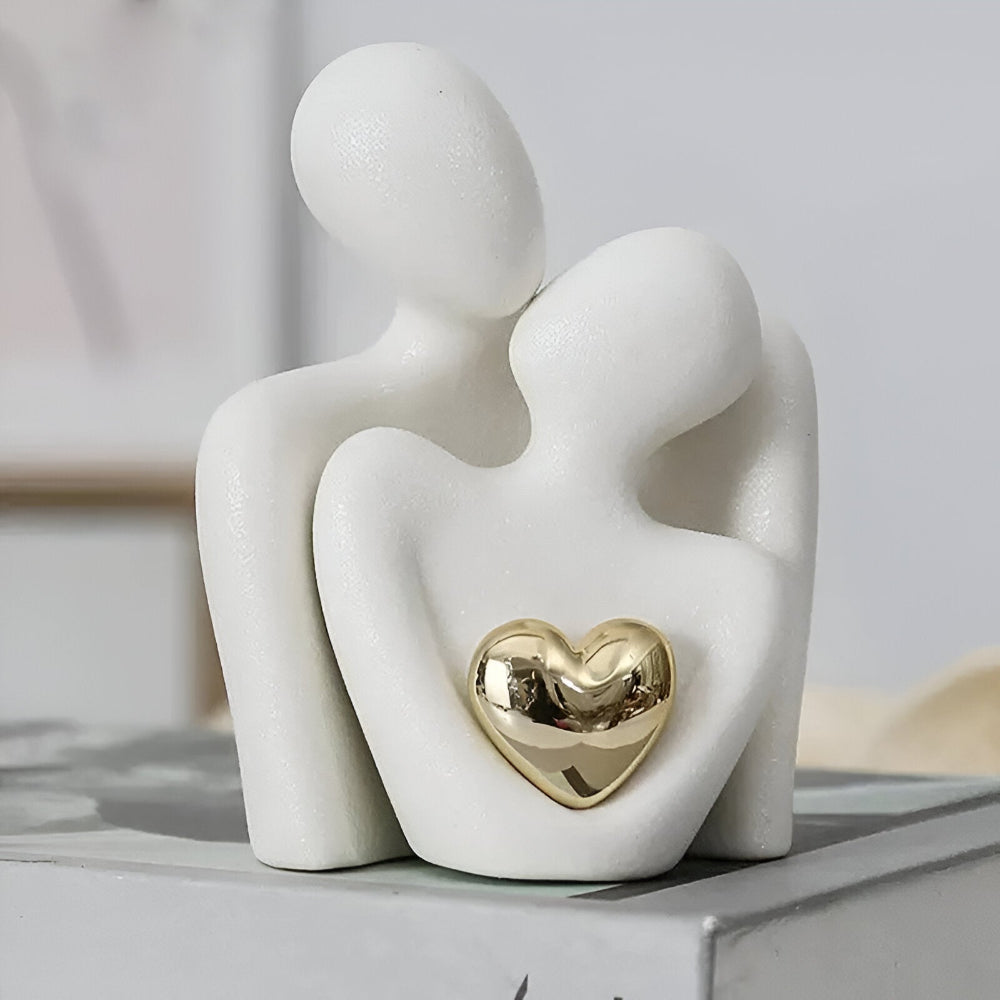 Minimalistisk Keramikskulptur med Symbolsk Silhuet