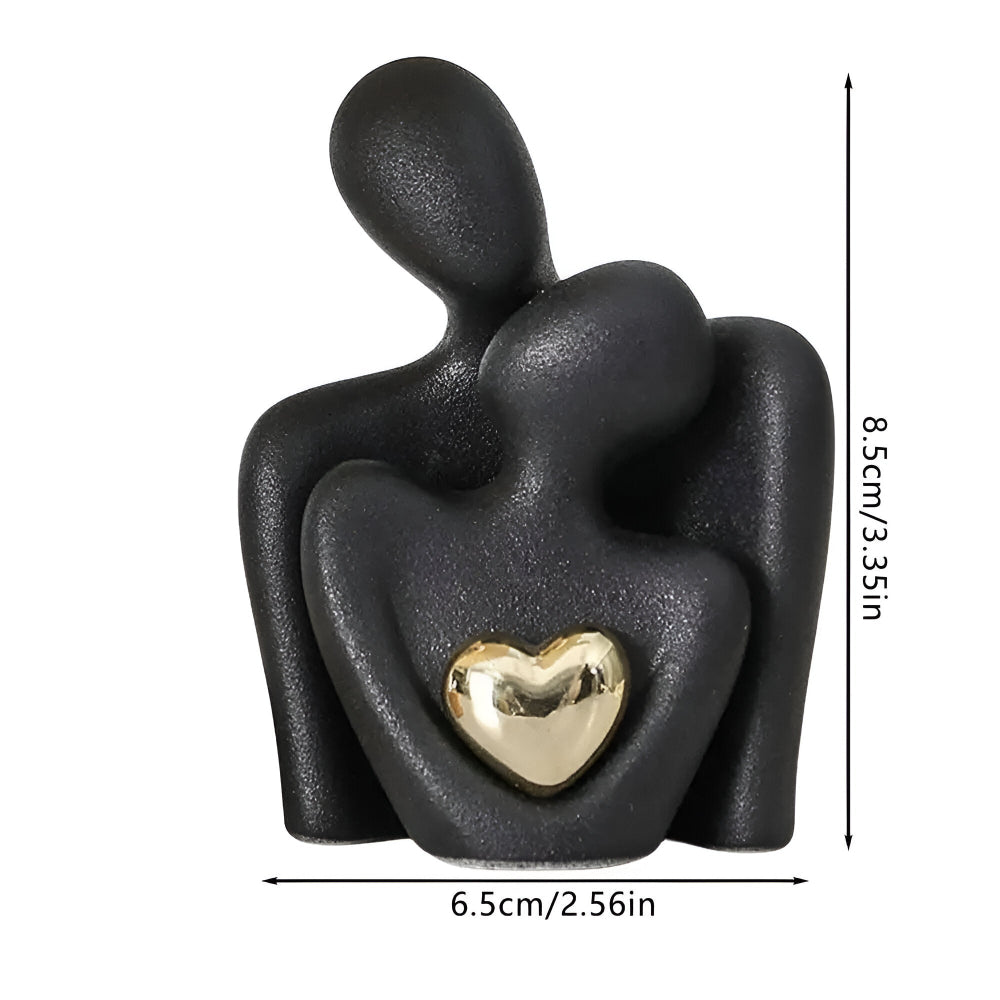 Minimalistisk Keramikskulptur med Symbolsk Silhuet