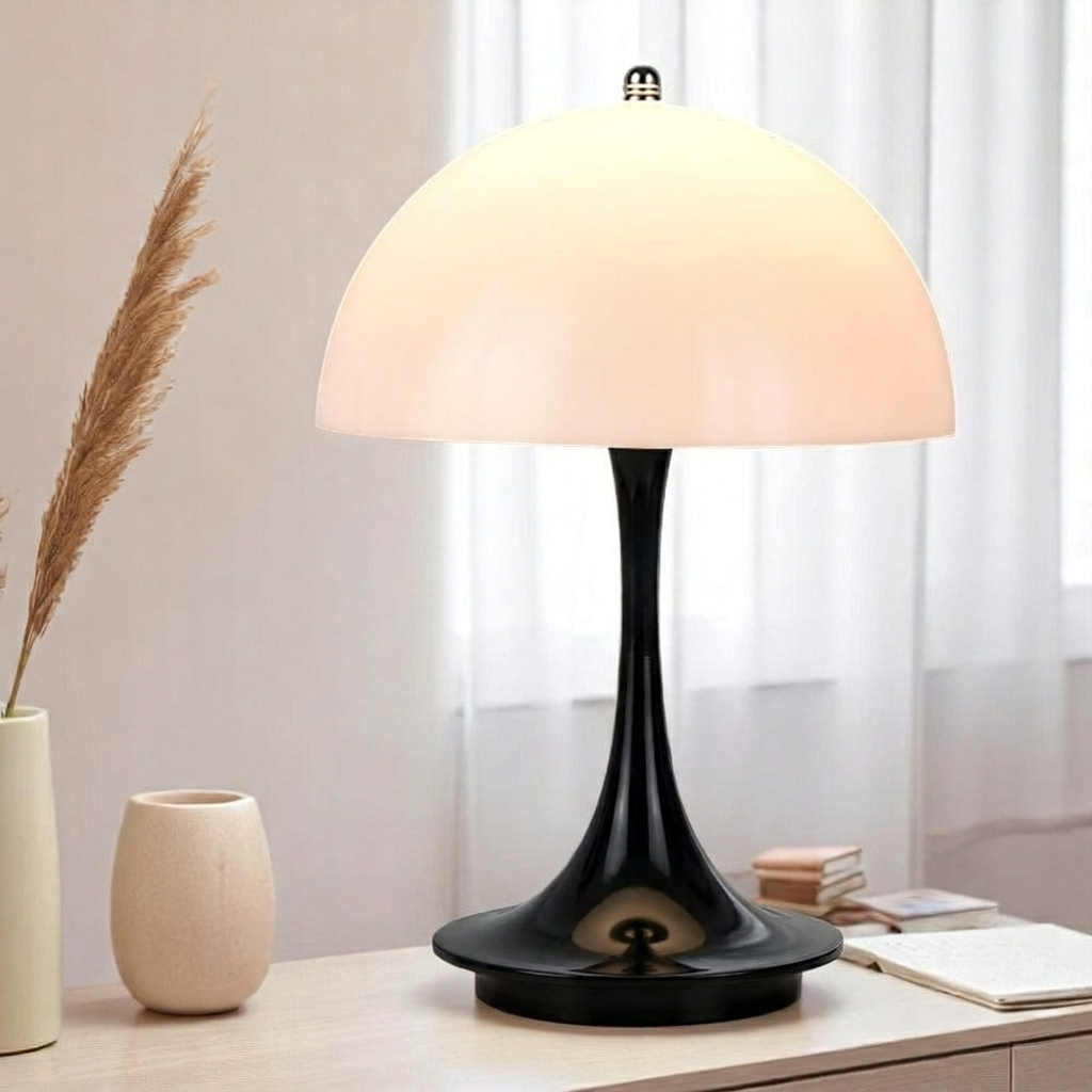 Bordlampe med Organisk Form og Trådløs Ledbelysning