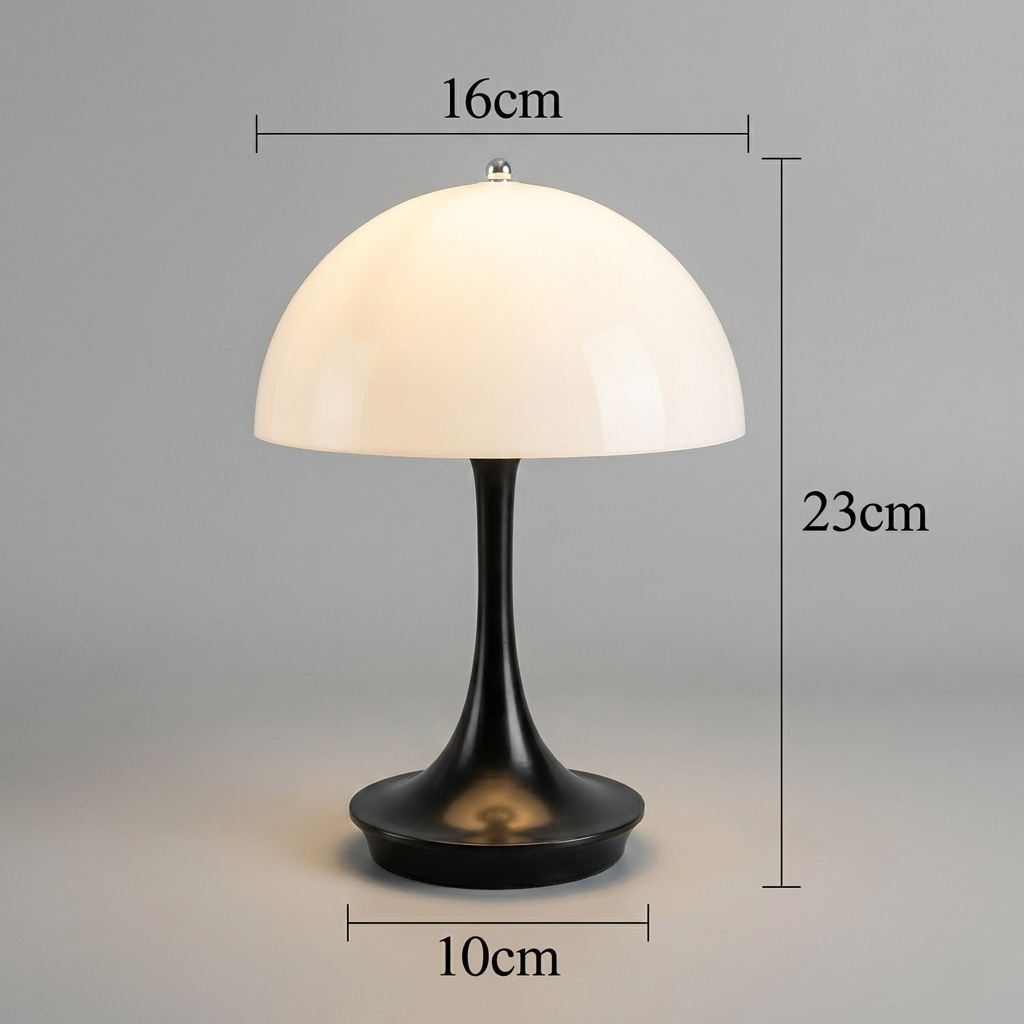 Bordlampe med Organisk Form og Trådløs Ledbelysning
