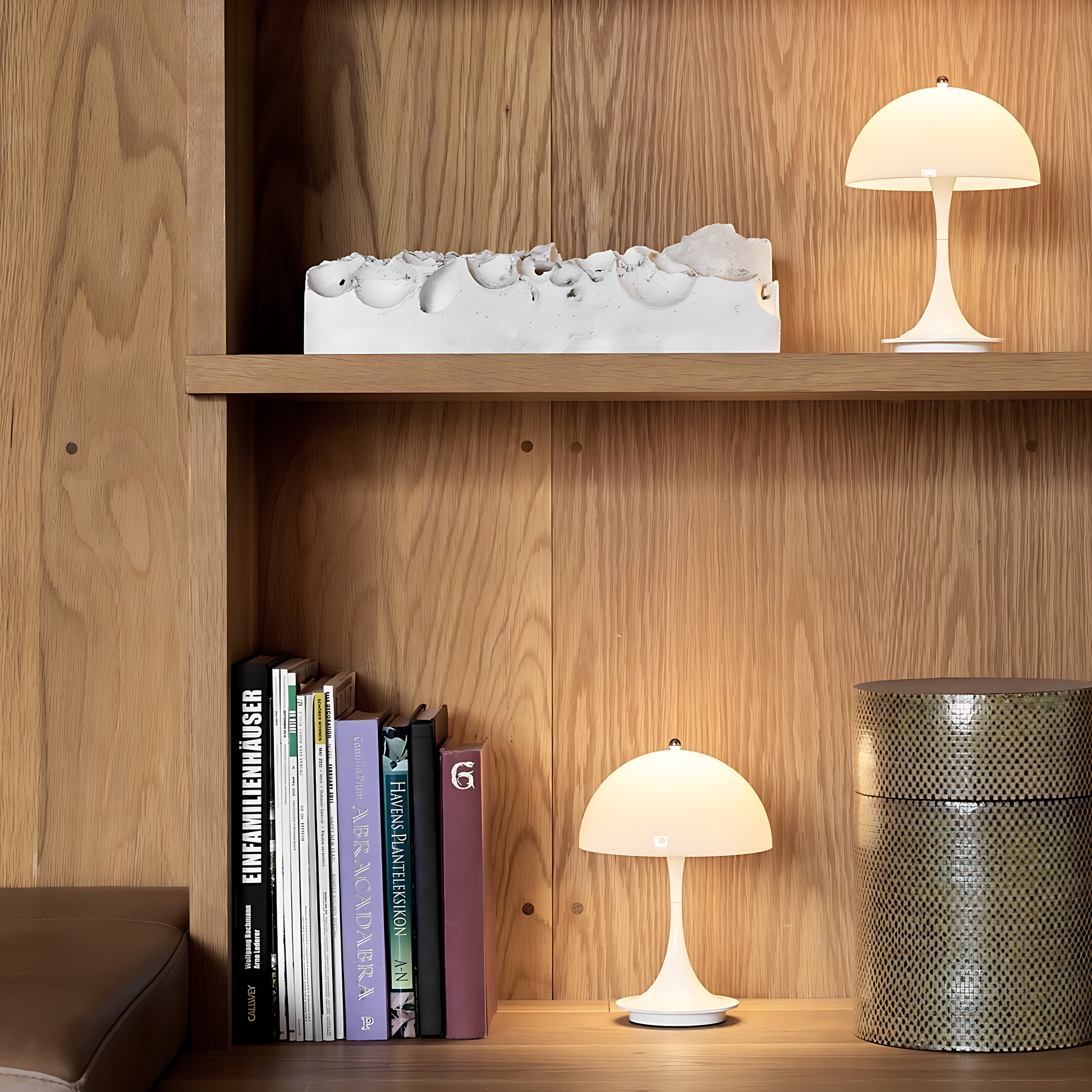 Bordlampe med Organisk Form og Trådløs Ledbelysning