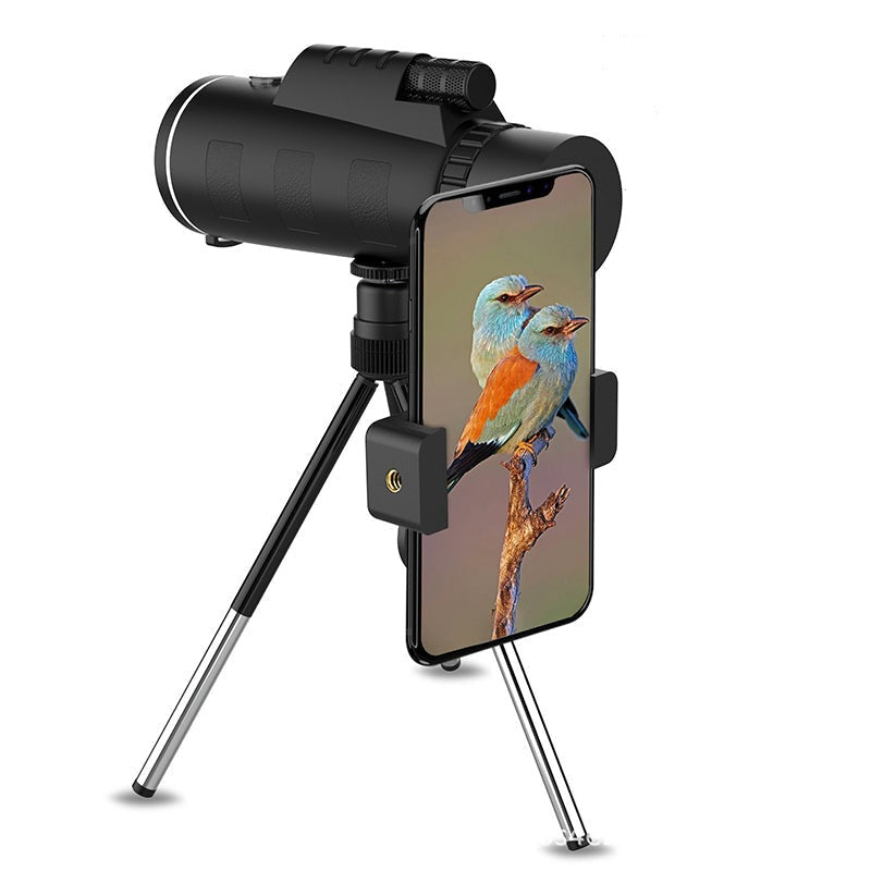 Monokular Med HD-Optik, Zoom Og Integreret Kompas Til Friluftsliv